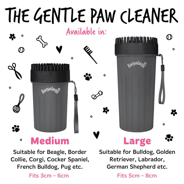Bugalugs Large Paw Cleaner Cup for Dogs in Black