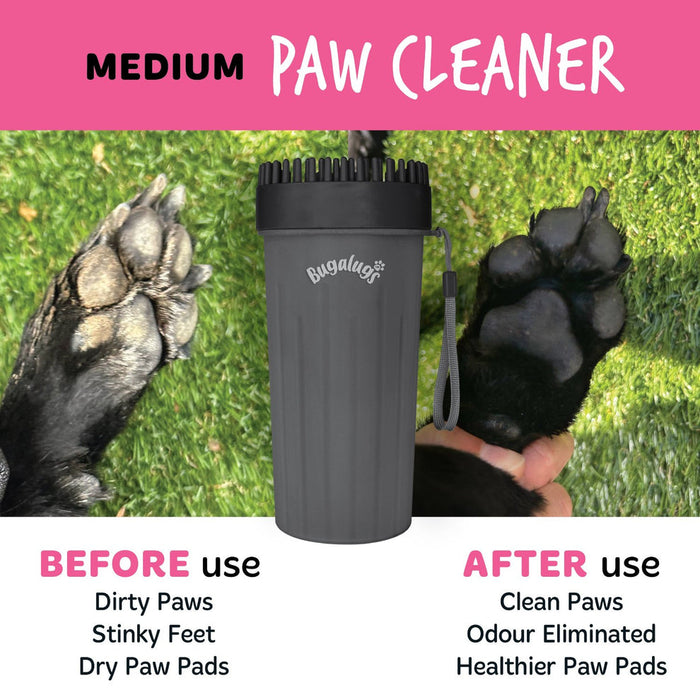 Bugalugs Large Paw Cleaner Cup for Dogs in Black