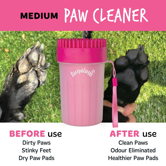 Bugalugs Medium Paw Cleaner Cup for Dogs & Cats in Pink