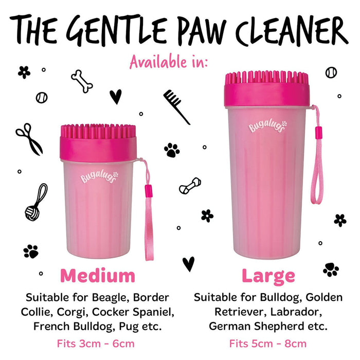 Bugalugs Medium Paw Cleaner Cup for Dogs & Cats in Pink