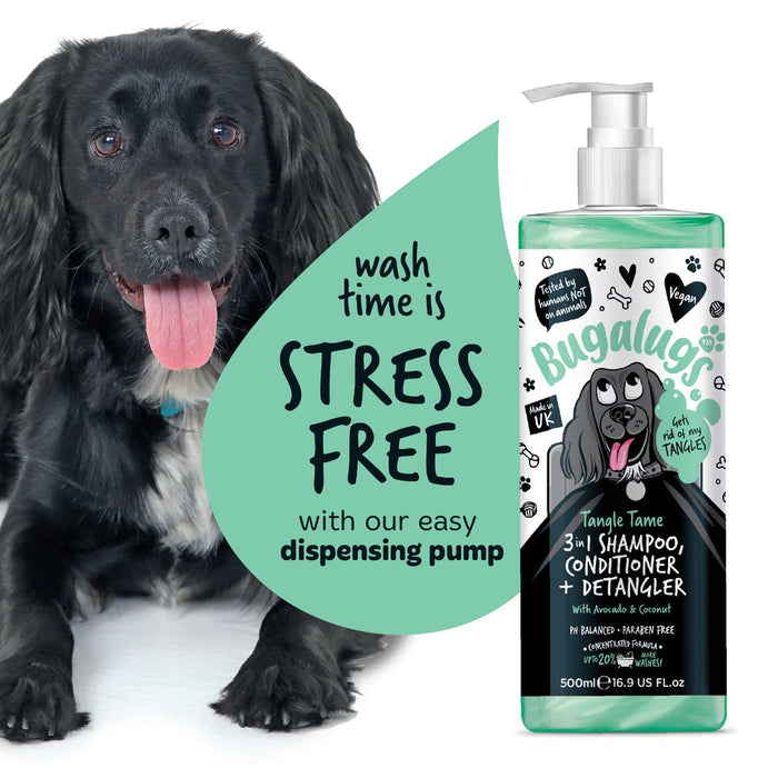 Bugalugs Tangle Tame 3-in-1 Dog Shampoo, Conditioner & Detangler