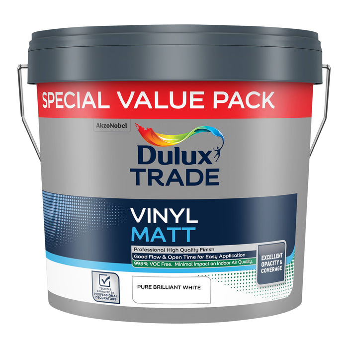 Dulux Trade PBW Vinyl Matt 7.5ltrs - Value Pack