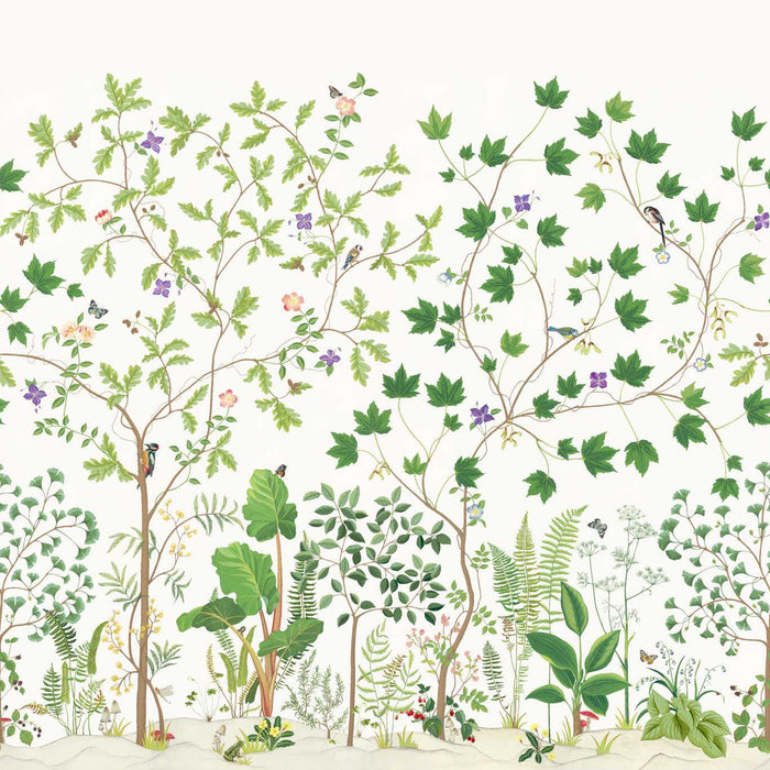 Sycamore & Oak Botanical Green Wallpaper