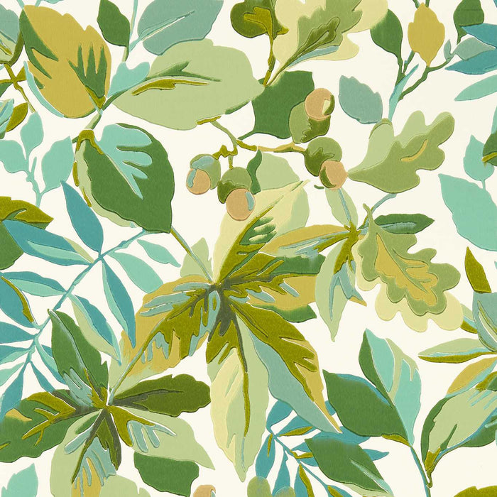 Robins Wood Botanical Green Wallpaper