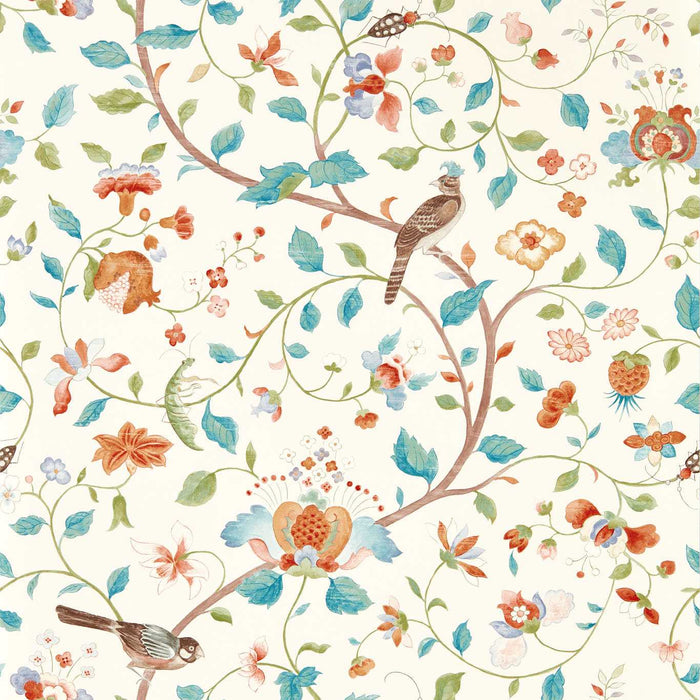 Arils Garden Teal/Russet Wallpaper