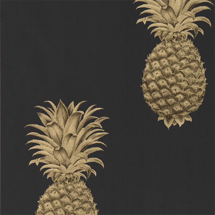 Pineapple Royale Graphite/Gold Wallpaper