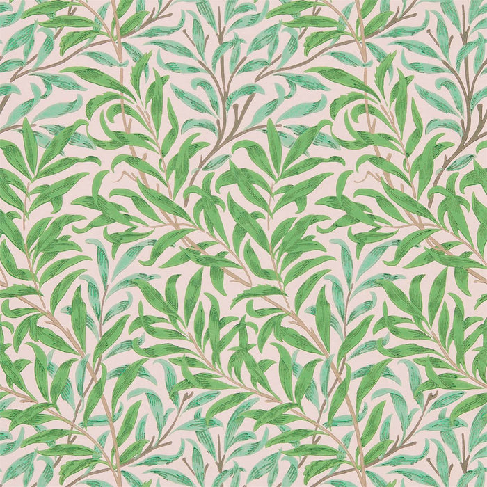 Morris & Co Willow Bough Pink/Leaf Green Wallpaper