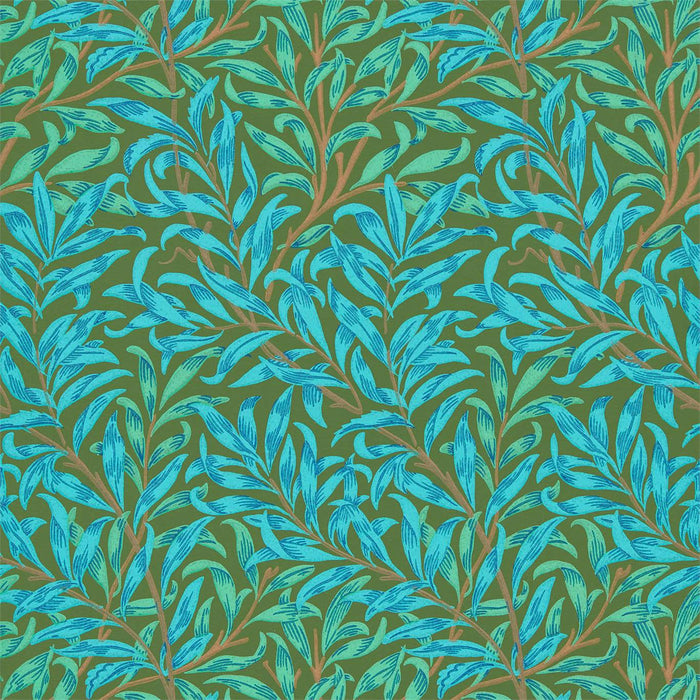 Morris & Co Willow Bough Olive/Turquoise Wallpaper