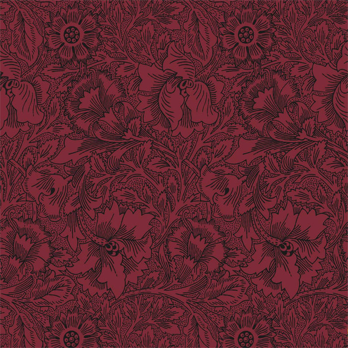 Morris & Co Poppy Claret Wallpaper