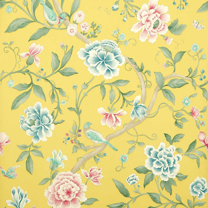 Porcelain Garden Rose/Linden Wallpaper