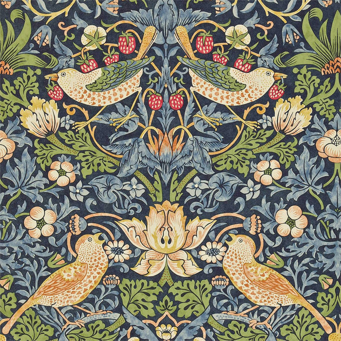 Morris & Co Strawberry Thief Indigo/Mineral Wallpaper