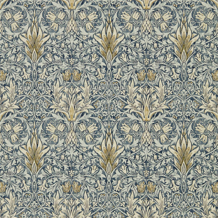 Morris & Co Snakeshead Indigo/Cumin Wallpaper