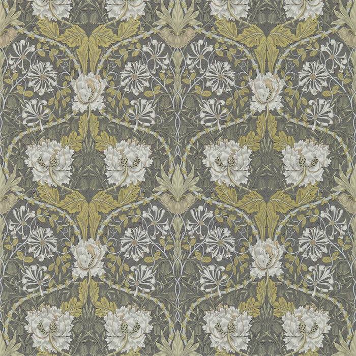 Morris & Co Honeysuckle & Tulip Charcoal/Gold Wallpaper