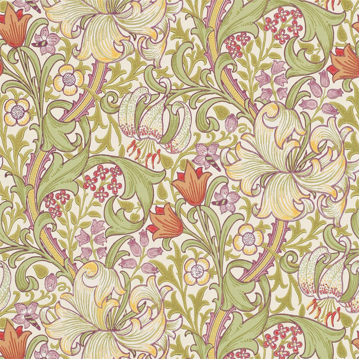 Morris & Co Golden Lily Olive/Russet Wallpaper