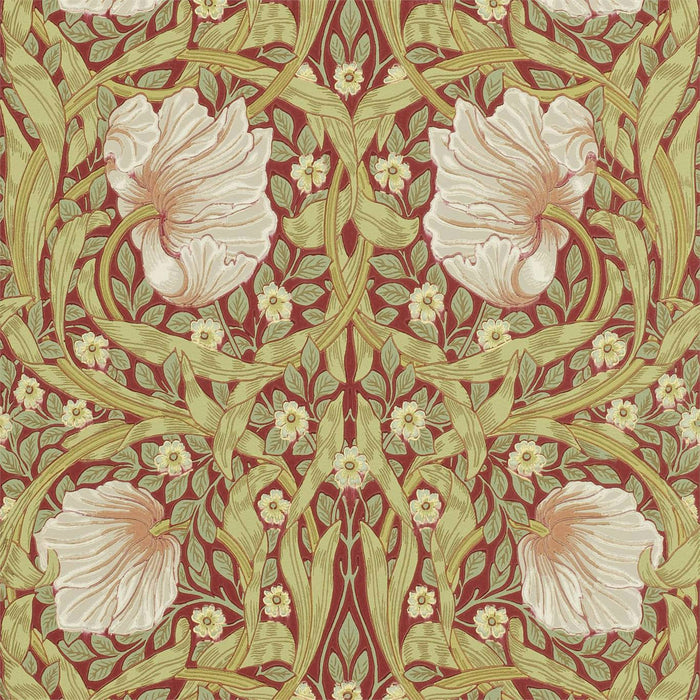 Morris & Co Pimpernel Brick/Olive Wallpaper