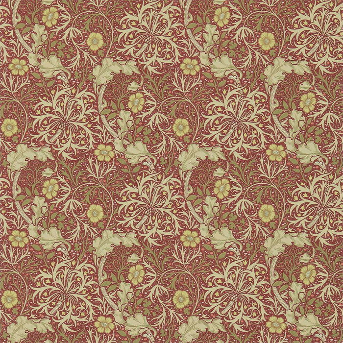 Morris & Co Morris Seaweed Red/Gold Wallpaper