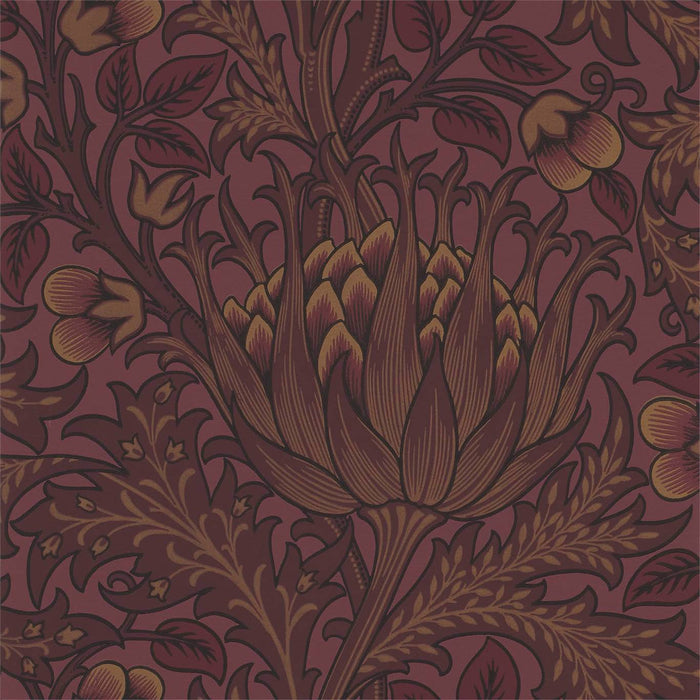 Morris & Co Artichoke 210355 Wine Wallpaper