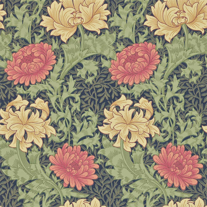 Morris & Co Chrysanthemum 212549 Indigo Wallpaper