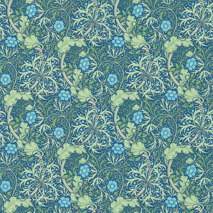 Morris & Co Morris Seaweed Cobalt/Thyme Wallpaper