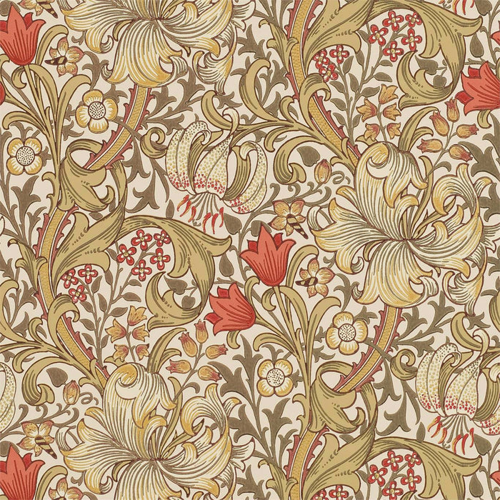 Morris & Co Golden Lily Biscuit/Brick Wallpaper