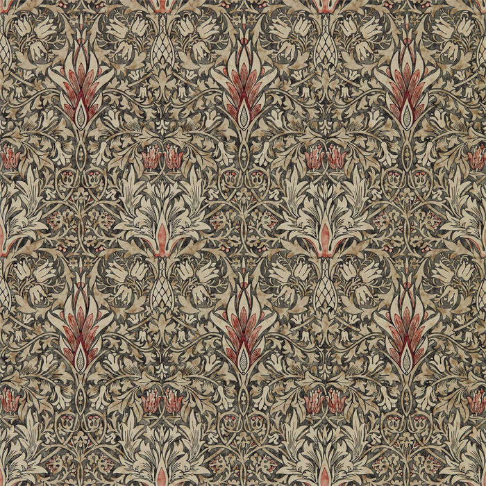 Morris & Co Snakeshead Charcoal/Spice Wallpaper