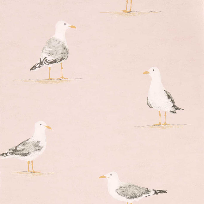 Shore Birds Blush Wallpaper