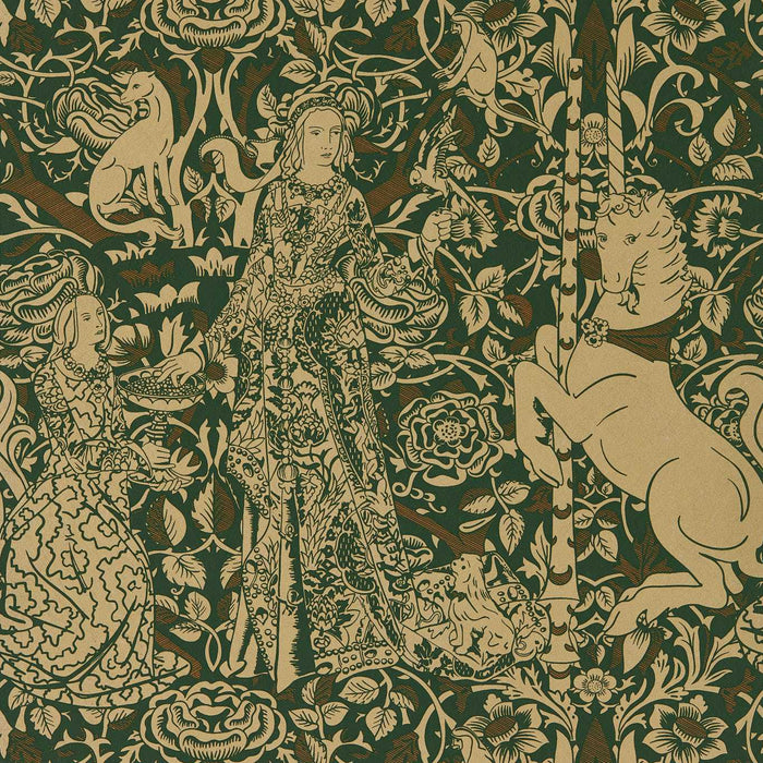 Aurelia`s Grail Gobelin Green/Bronze Wallpaper