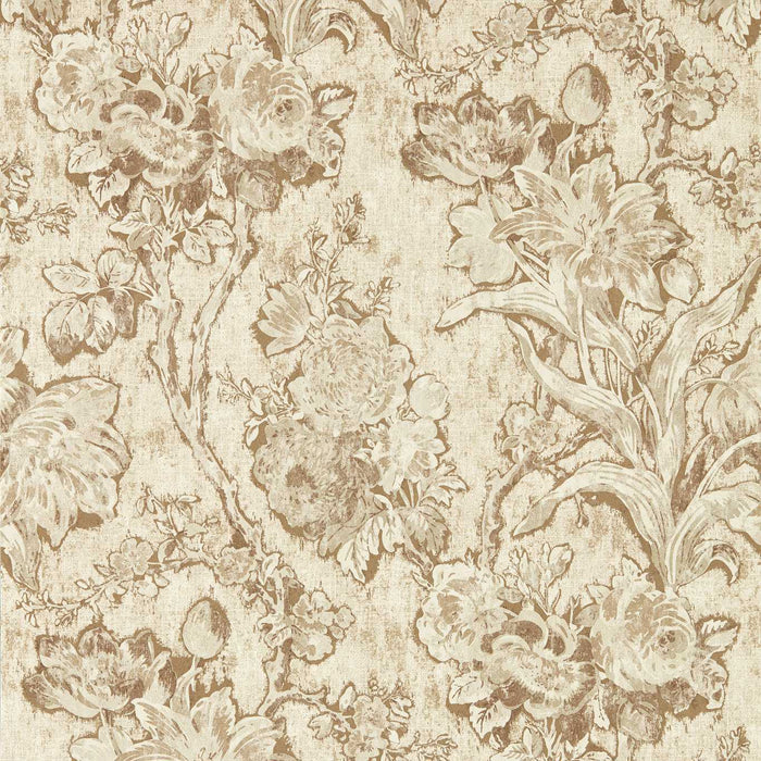 Fringed Tulip Toile Jute Wallpaper