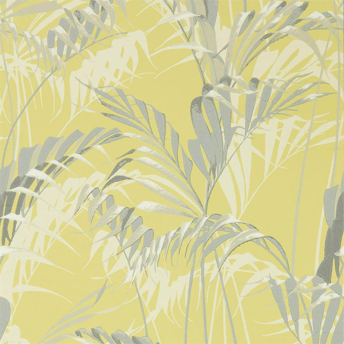 Palm House Chartreuse/Grey Wallpaper