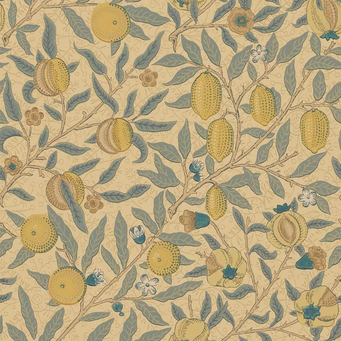 Morris & Co Fruit Blue/Gold/Brown Wallpaper