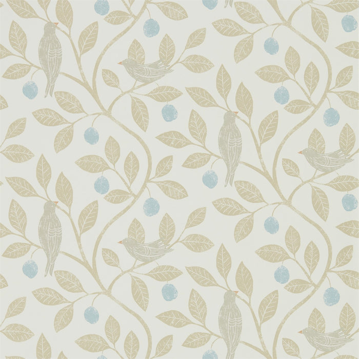 Damson Tree Denim/Barley Wallpaper