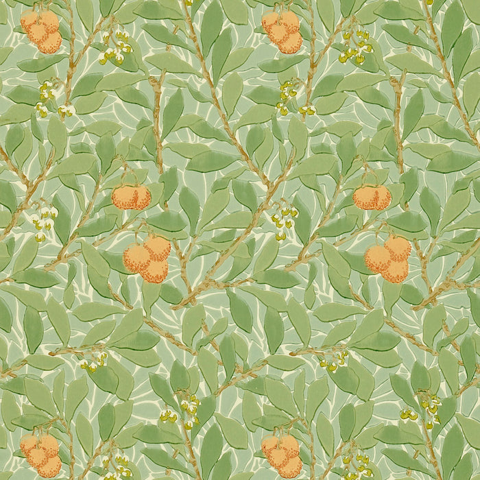 Morris & Co Arbutus Green/Terracotta Wallpaper