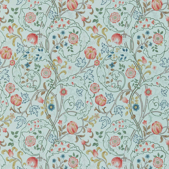 Morris & Co Mary Isobel Silk Blue/Pink Wallpaper