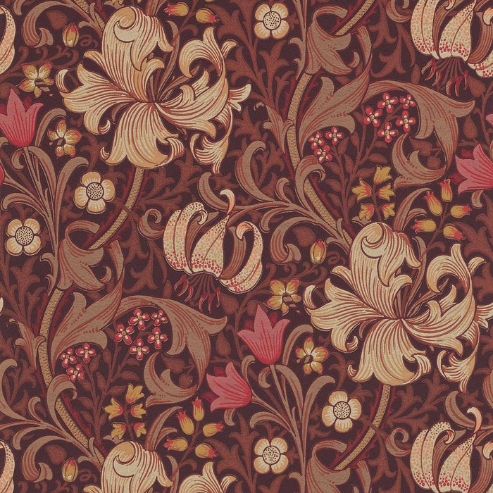 Morris & Co Golden Lily Fig/Burnt Orange Wallpaper