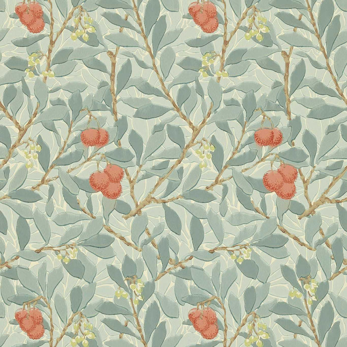 Morris & Co Arbutus Blue/Pink Wallpaper