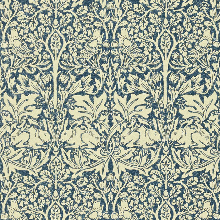 Morris & Co Brer Rabbit Indigo/Vellum Wallpaper