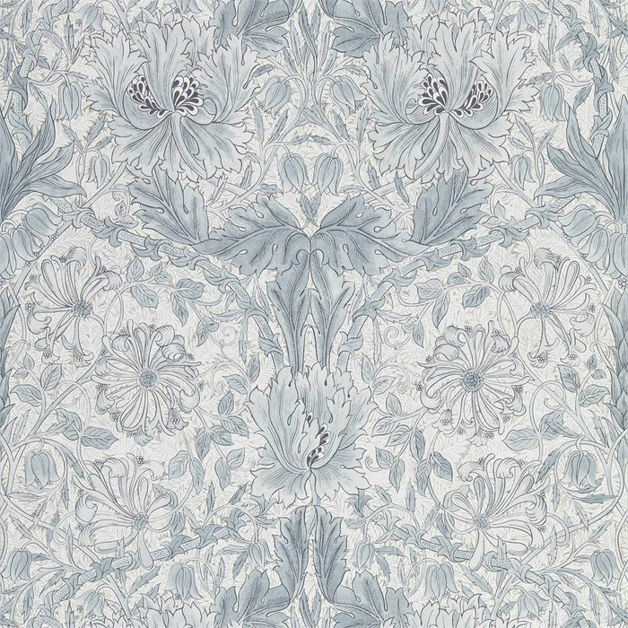 Morris & Co Pure Honeysuckle & Tulip Cloud Grey Wallpaper