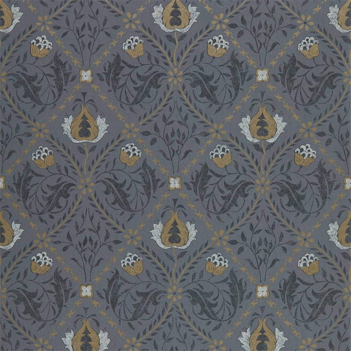 Morris & Co Pure Trellis Black Ink Wallpaper