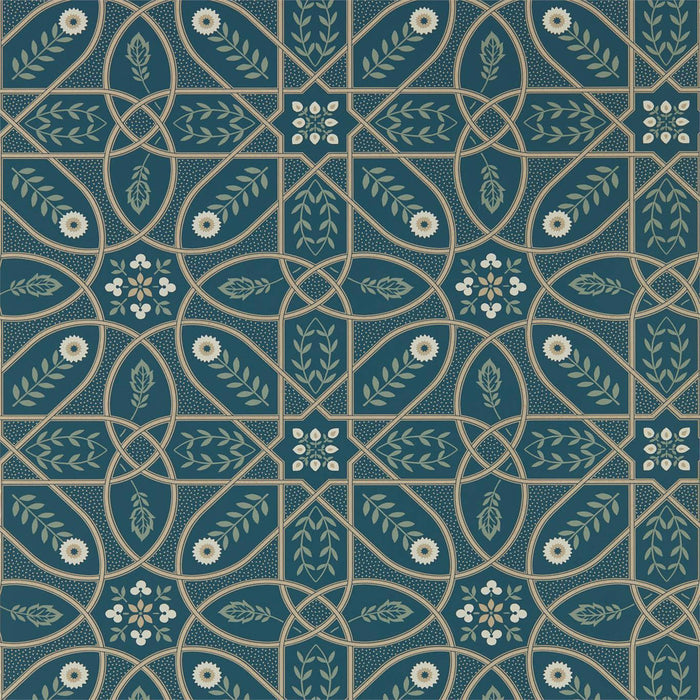 Morris & Co Brophy Trellis Deep Teal Wallpaper