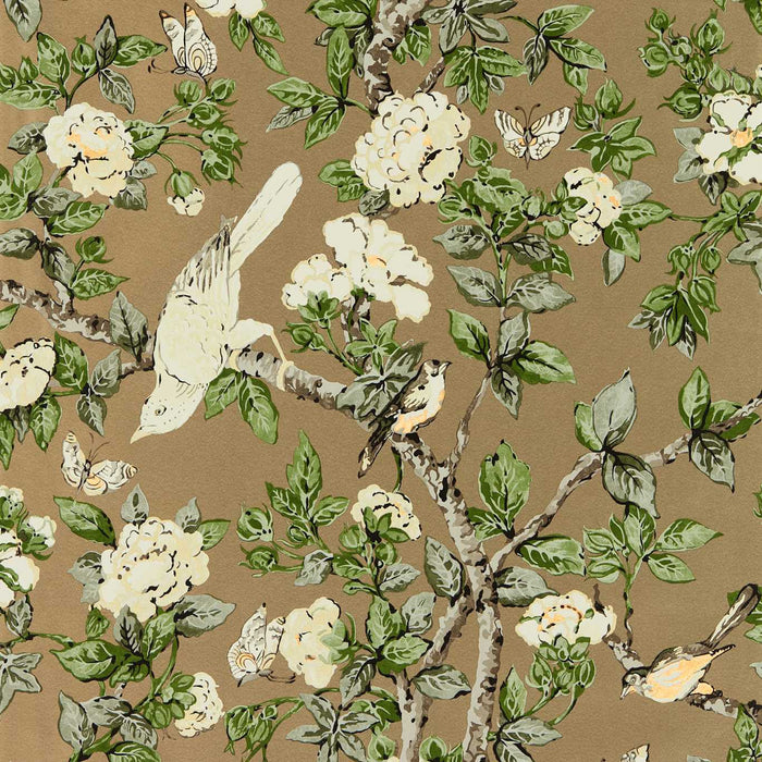 Caverley Gold Metallic/Gardenia Green Wallpaper