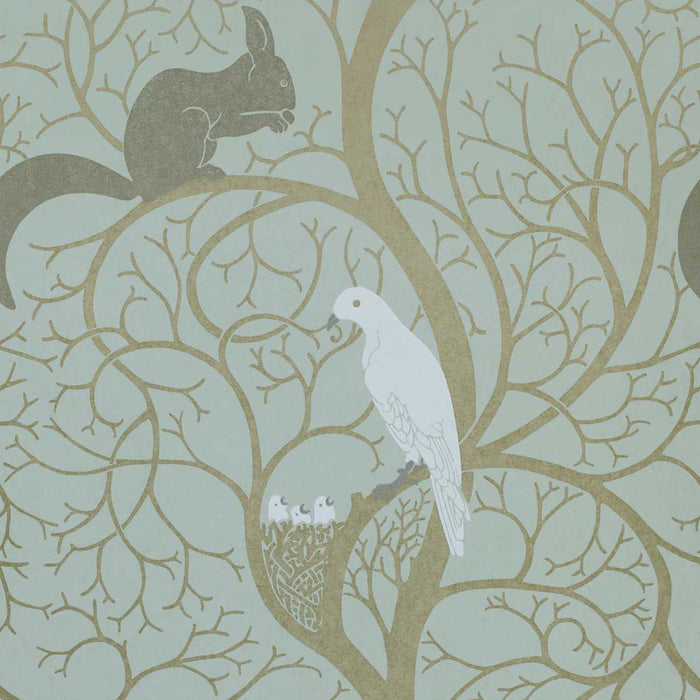 Squirrel & Dove Eggshell/Ivory Wallpaper