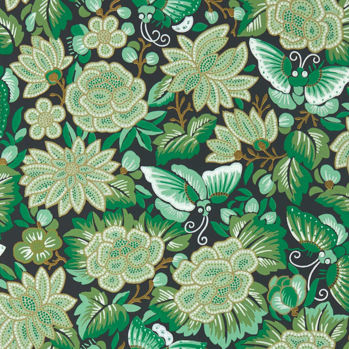 Amara Butterfly - Emerald/Ink Black Wallpaper