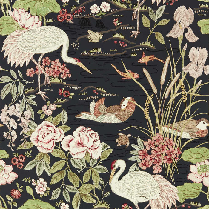 Crane & Frog Ink Black/Multi Wallpaper