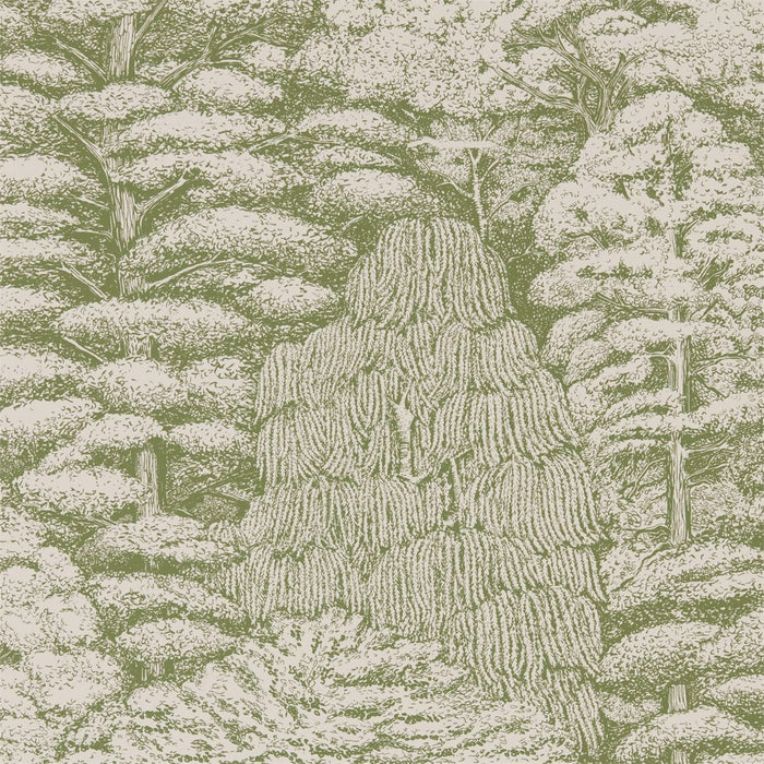 Woodland Toile Cream/Green Wallpaper