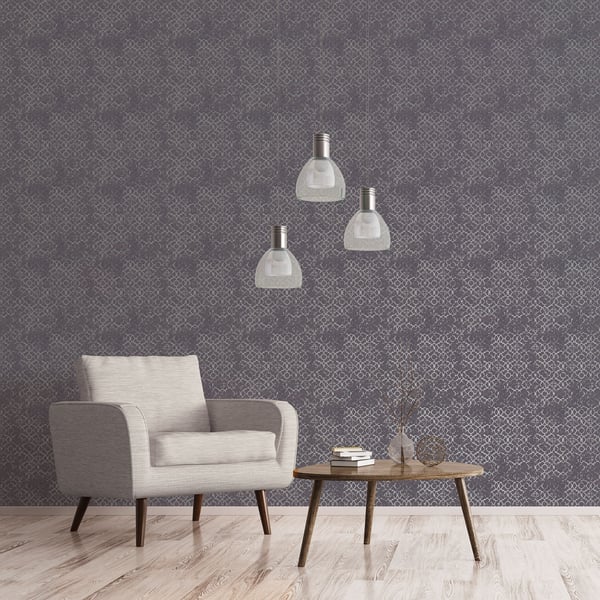 Galerie Aged Quatrefoil Wallpaper Purple DWP0246-01