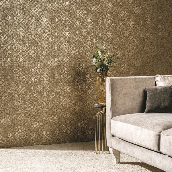 Galerie Aged Quatrefoil Wallpaper Gold DWP0246-07