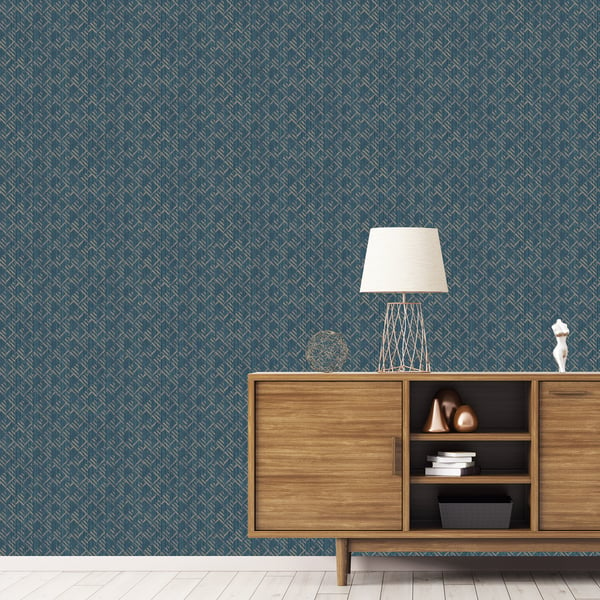 Galerie Block Flock Wallpaper Blue G56582