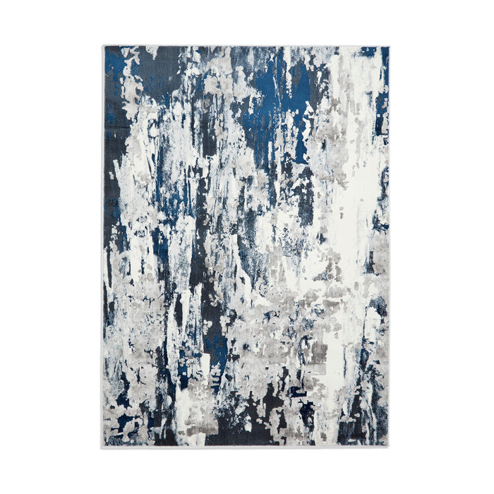 Apollo GR580 Grey/Navy Modern Abstract Rug