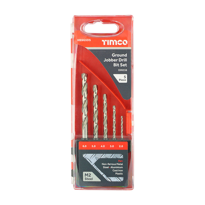 Timco HSS M2 Ground Jobber Drill Bit Set 2-6 mm - 5 PCS