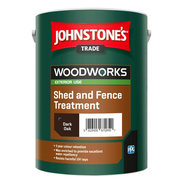 Johnstones Woodworks Shed & Fence Treatment 5ltr Dark Oak
